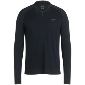 Rapha T-shirts & Tops|Men's Explore Long Sleeve Zip Neck Tech T-shirt Black/Black